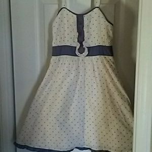 Vintage  Poka Dot / Blue Heart size 7/8